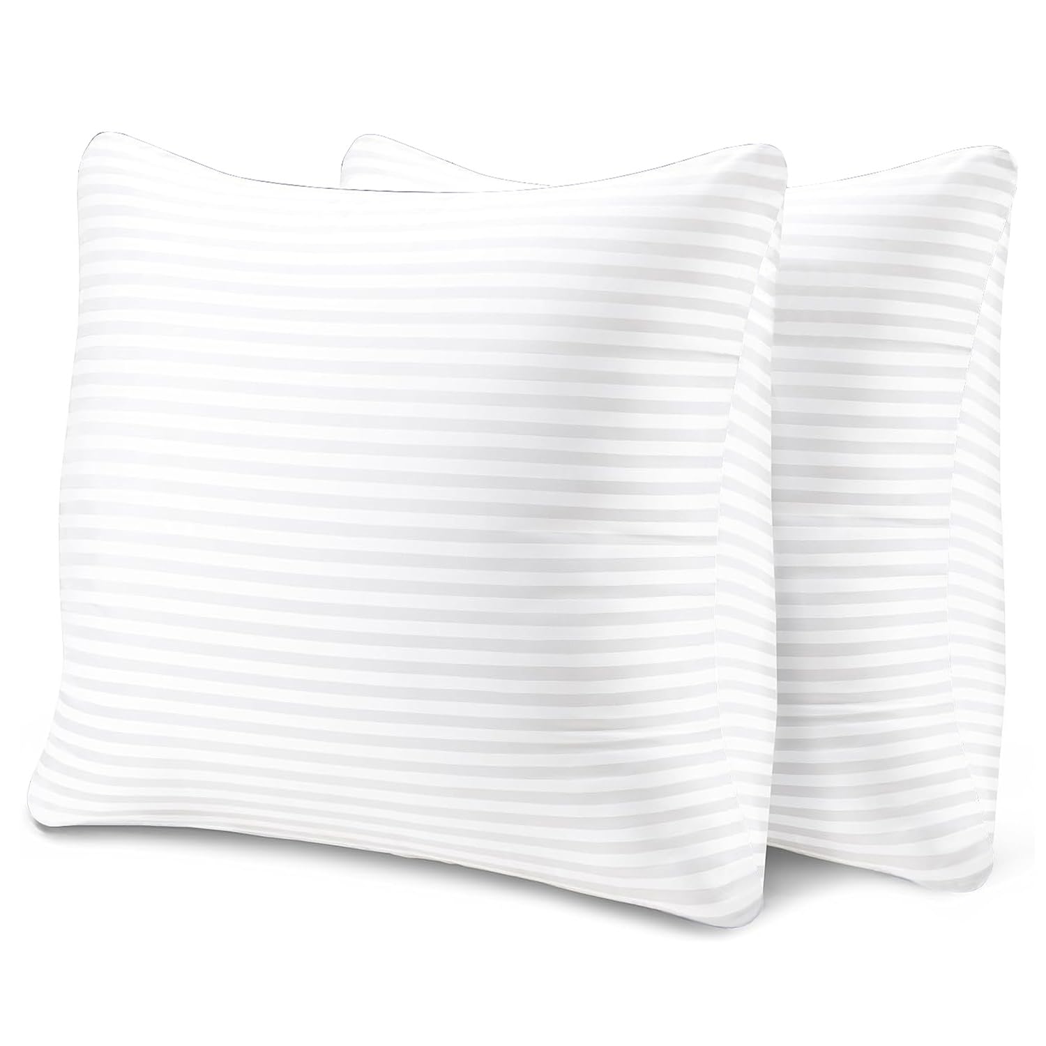 Evz Premium Stuffer Pillow Insert Sham Square Form Polyester, 22' L X 22' W, Standard White Striped, For 22' Covers