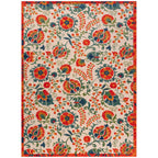 Nourison Aloha Indoor/Outdoor Red Multicolor 9' X 12' Area Rug, Easy Cleaning, Non Shedding, Bed Room, Living Room, Dining Room, Backyard, Deck, Patio (9X12)