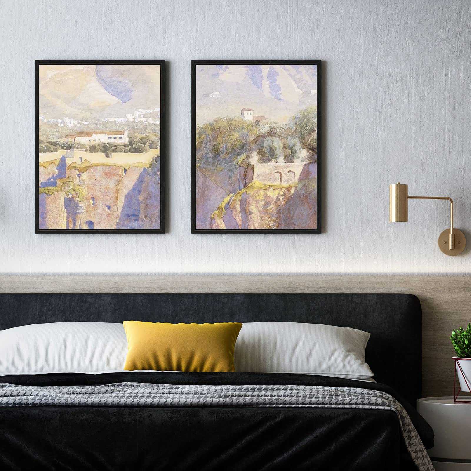 Folkor 9X12 Frame For Canvas Painting With 0.6-0.8    Deep, 2 Pack Floater Frame For Canvas Prints, Floating Frame For Wall Art