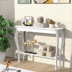 Choochoo Narrow Console Table, Chic Accent Sofa Table, Entryway Table, White