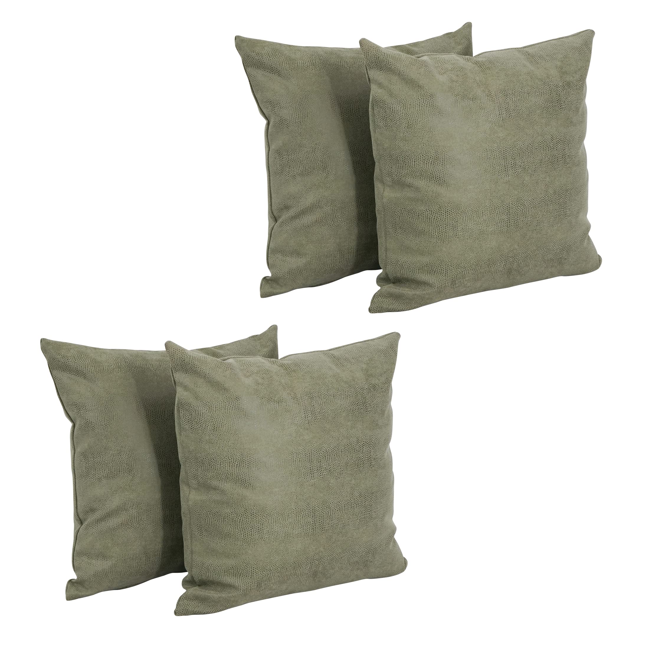 Blazing Needles Faux Leather Throw Pillow, 17", Sage Green 4 Count