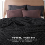 Bedsure Sherpa Queen Size Blanket For Bed - Fuzzy Soft Cozy Blanket Queen Size, Fleece Thick Warm Blanket For Winter, Black, 90X