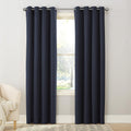 Sun Zero Barrow 2-Pack Energy Saving Grommet Curtain Panel Pair, 54' X 63, Navy Blue