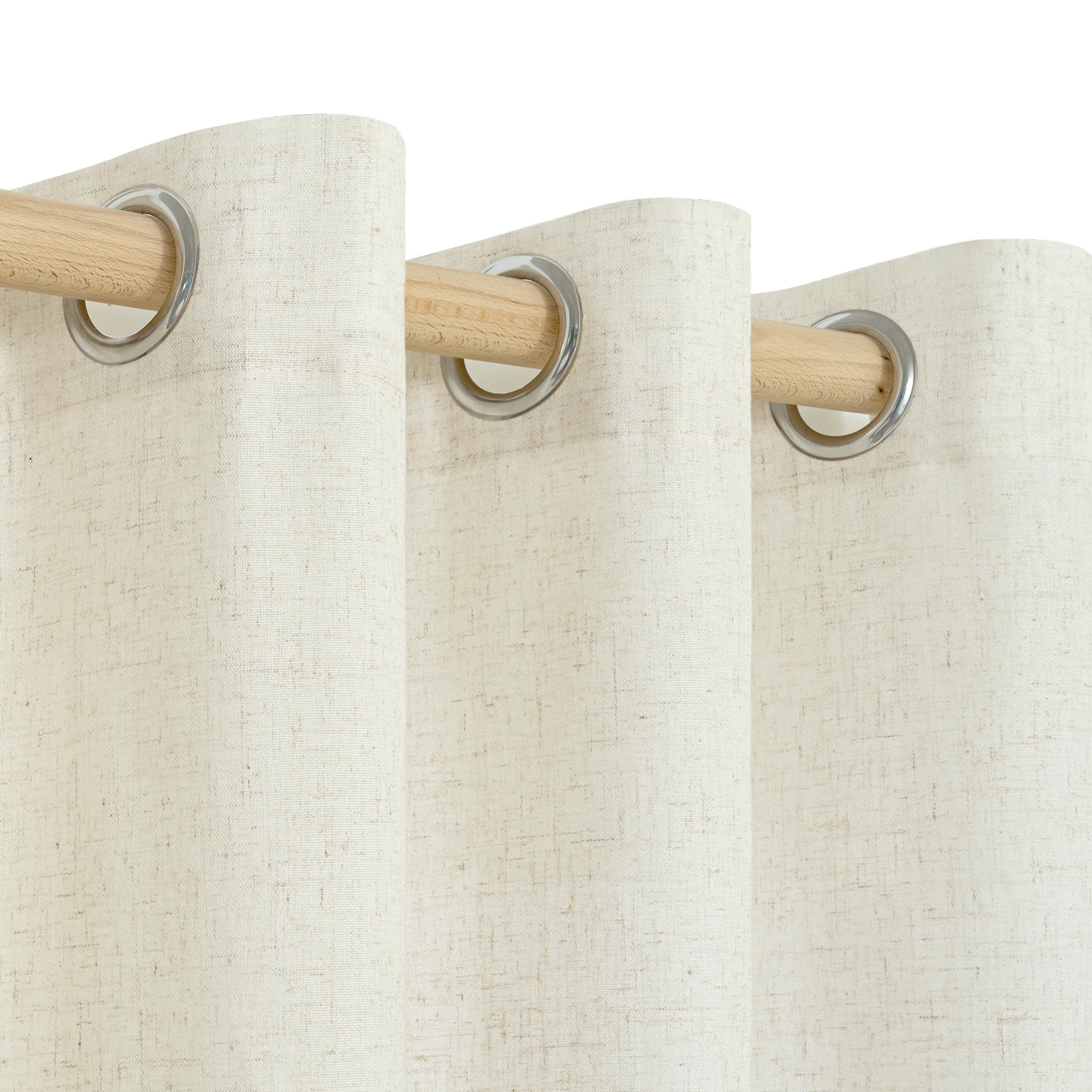 Youngstex Natural Linen Curtains 72 Inch Length Light Filtering Privacy Window Drapes For Living Room Bedroom Dining Home Office