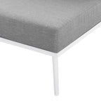 Modway Stance Outdoor Patio Woven Rope Aluminum Armless Chair in White Gray