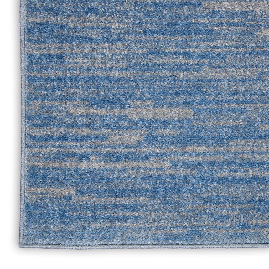 Nourison Essentials Solid Indoor/Outdoor Blue/Grey 2'2' X 20 Area Rug, Easy Cleaning, Non Shedding, Bed Room, Living Room, Dining Room, Deck, Patio, Backyard (2X20)