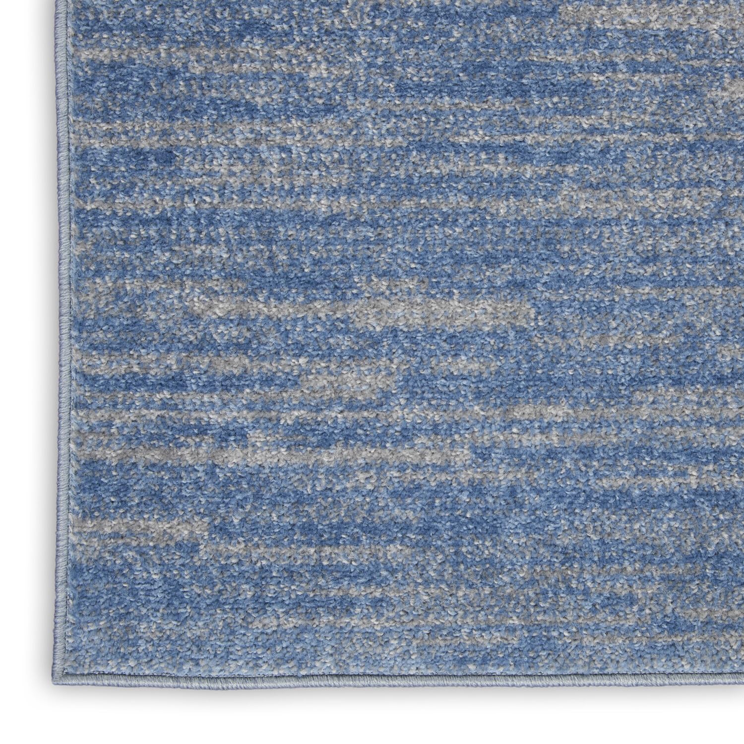 Nourison Essentials Solid Indoor/Outdoor Blue/Grey 2'2' X 20 Area Rug, Easy Cleaning, Non Shedding, Bed Room, Living Room, Dining Room, Deck, Patio, Backyard (2X20)