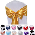 Maiangel Satin Chair Sashes Bows-12Pcs Chair Ribbon Ties Back Sash For Wedding Party Events Banquet Chair Cover Decoration (Gold