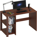 SHW 38-Inch Home Office Computer Desk with Shelves, Cherry