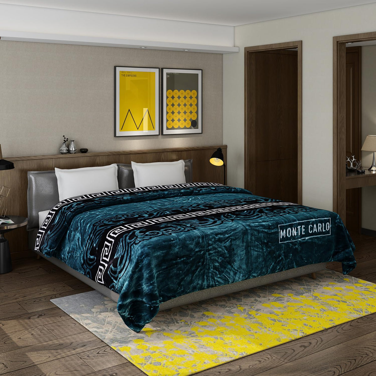 Monte Carlo Heavy Winter Double Bed Blanket Pride 2 Ply 757 GSM | 4 KG (Width 2.20 M X Length 2.40 M) Grey Brown