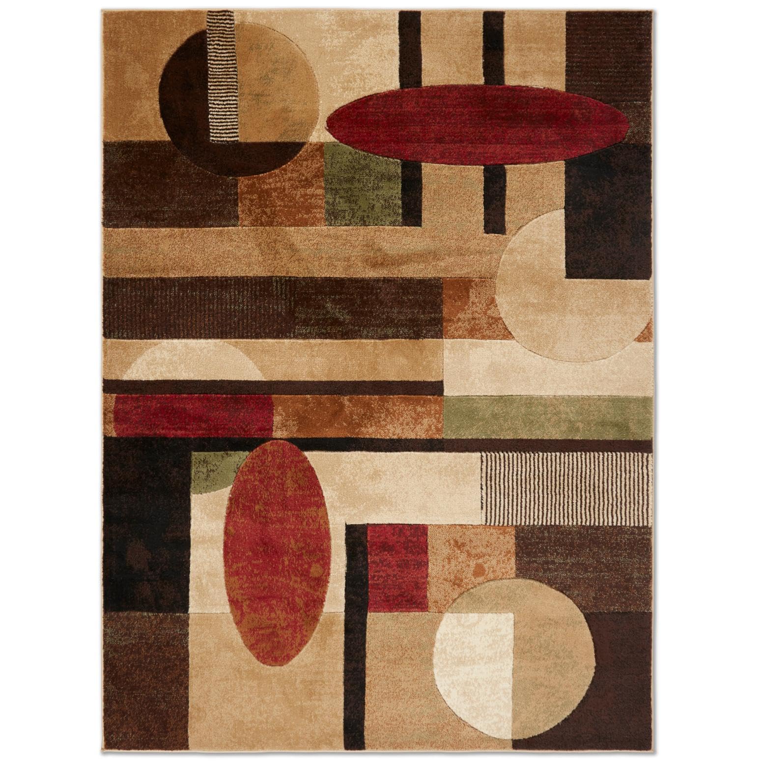 Home Dynamix Tribeca Jasmine Modern Area Rug, Abstract Brown/Green 710x106