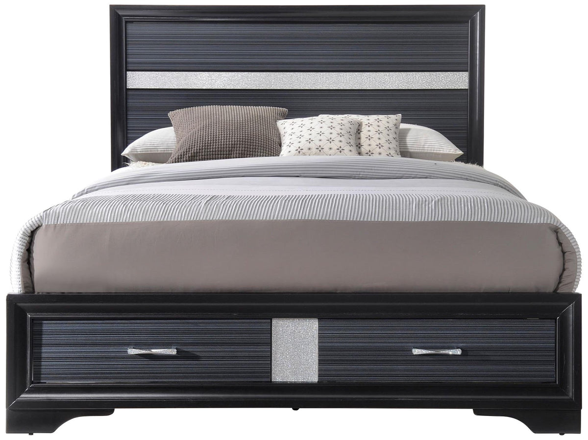 Acme Naima Queen Bed with Storage in Black