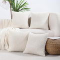 Vakado Cream White Decorative Throw Pillow 22X22 Set Of 4 Covers Couch Corduroy Home Living Room Neutral Rustic Farmhouse Cushio