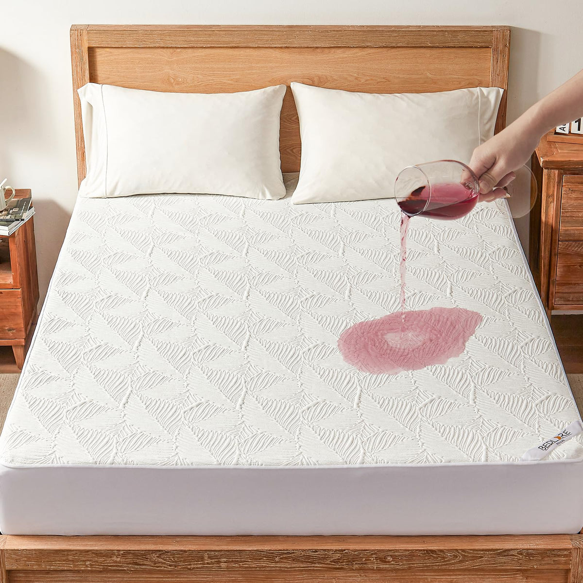 Bedlore Waterproof Mattress Protector Queen,Breathable Noiseless Mattress Protector For Queen Size Bed, Fitted 6inch18inch Extra Deep