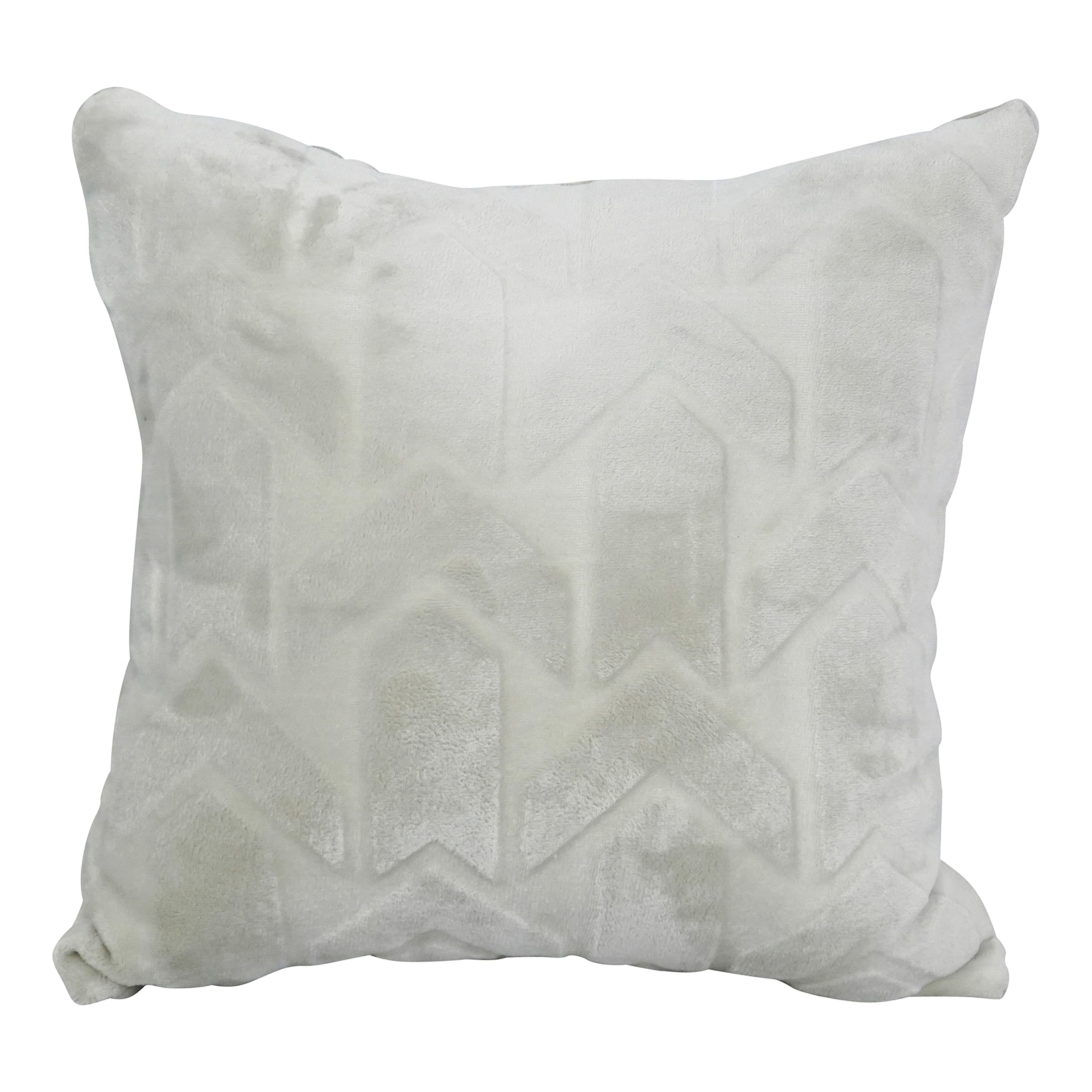 Blazing Needles Square Faux Fur Throw Pillow, 17", Agora Soap