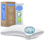 Coop Home Goods Eden Cool+ Crescent Adjustable Pillow, Queen Size Plus Shaped Memory Foam Pillows With Cooling Gel, Neck Support