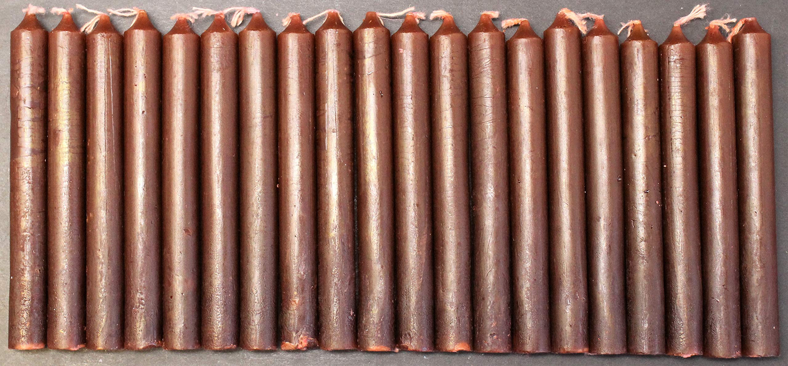 Set of 20 Brown Mini Chime Candles: 4 Tall x 0.5 Wide