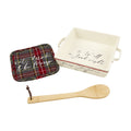 Mud Pie Christmas Baker and Tartan Towel Set, 8.75 x 10.25