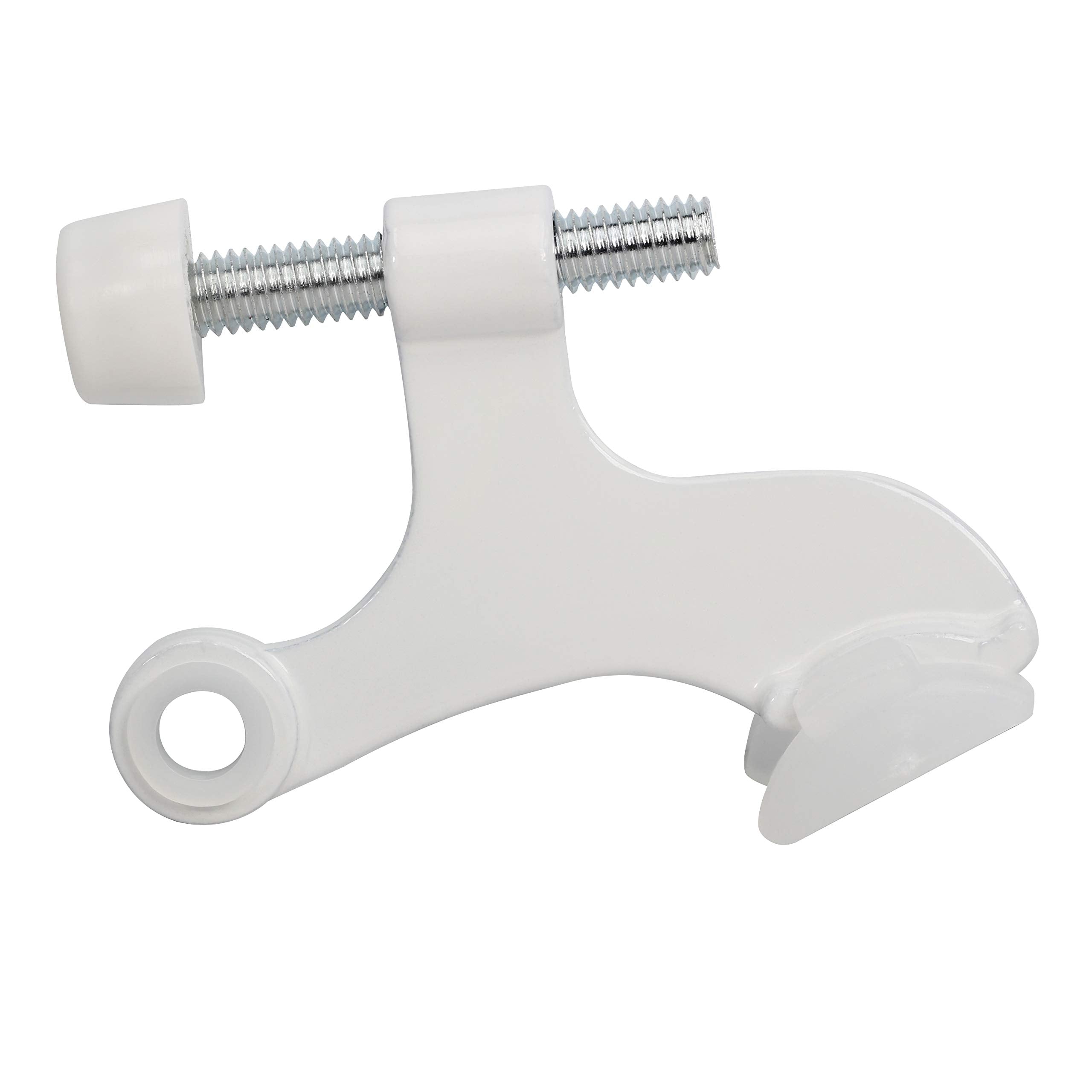 10 Pack Rok Hardware Adjustable Heavy Duty Hinge Pin Door Stop In White Finish, Rokdsp1Wh