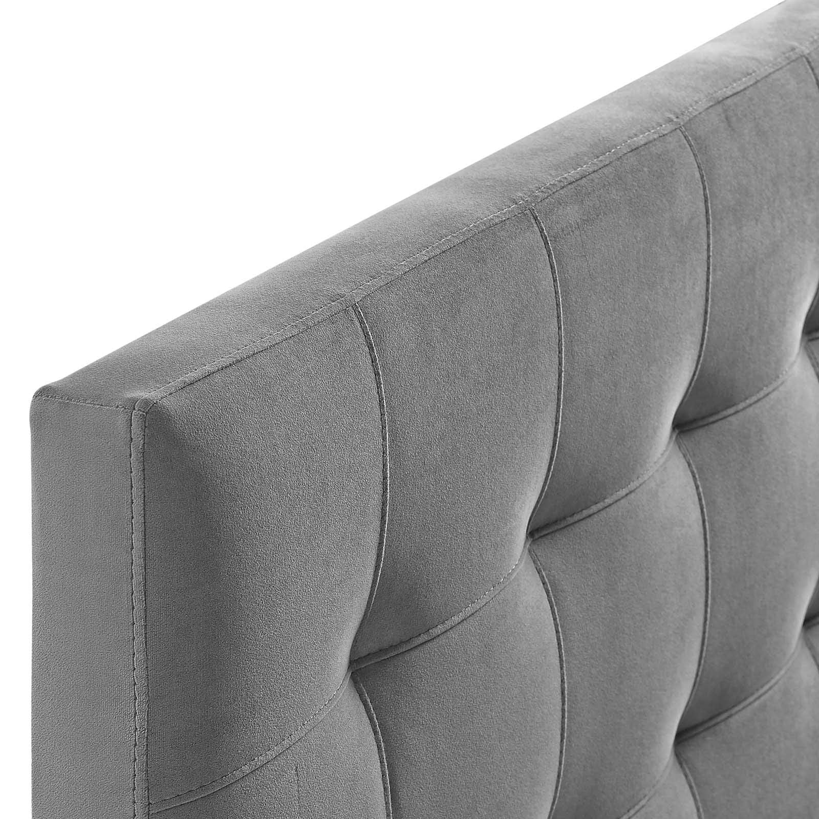 Modway Lily Queen Biscuit Tufted Performance Velvet Headboard, Gray
