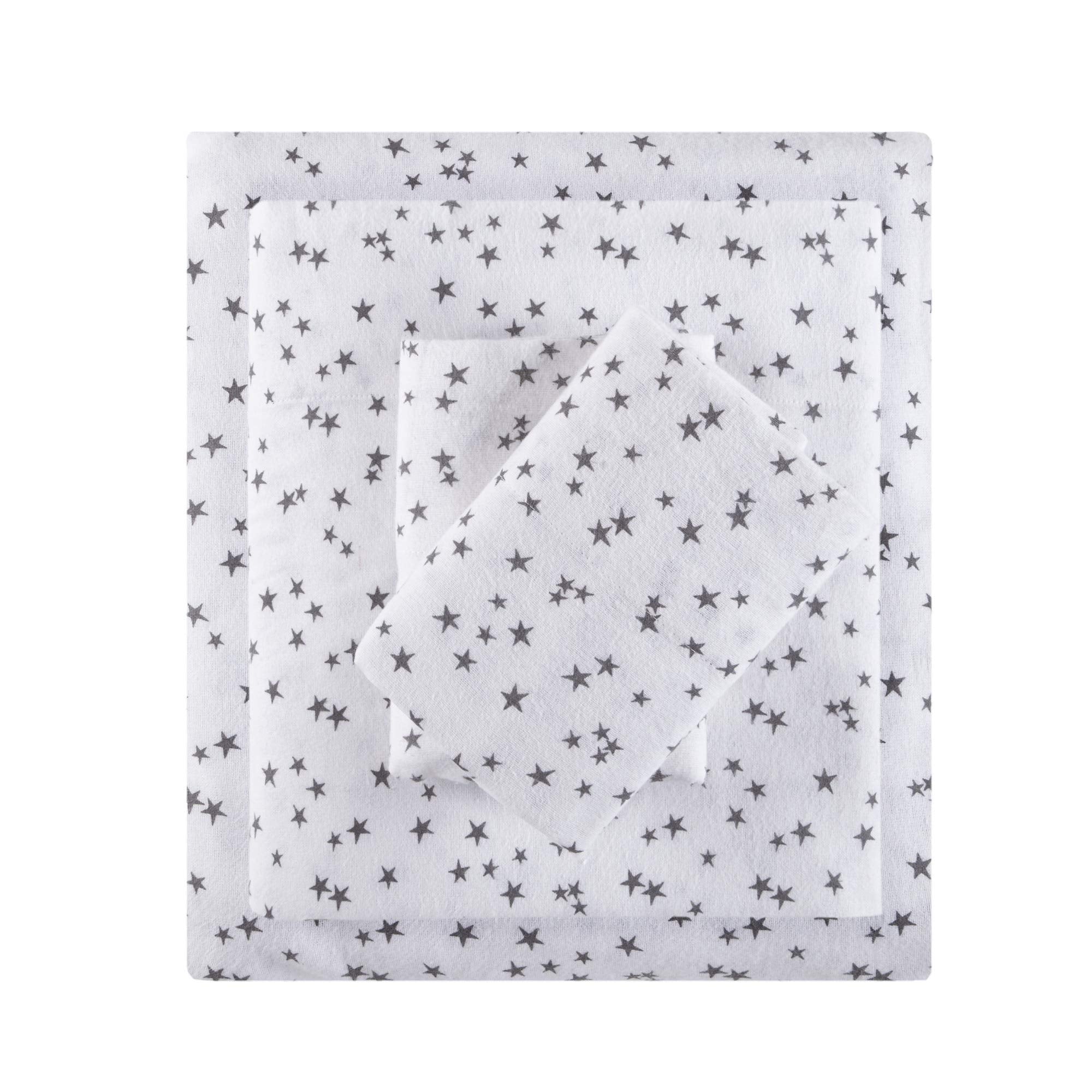 Intelligent Design Cozy Soft 100% Cotton Flannel Print Animals Stars Cute Warm, Ultra Soft Cold Weather Sheet Set Bedding, Twin,