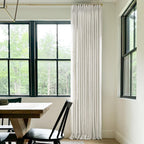 Twopages Double Layer Lined Curtain Beige White Linen Blend Light Filtering Pinch Pleat Curtain For Kitchen, Room Darkening Wind