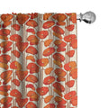 Ambesonne Floral Window Curtains, Art Nouveau Style Poppy Flowers Retro Spring Summer Garden Foliage Petals, Lightweight Decorat