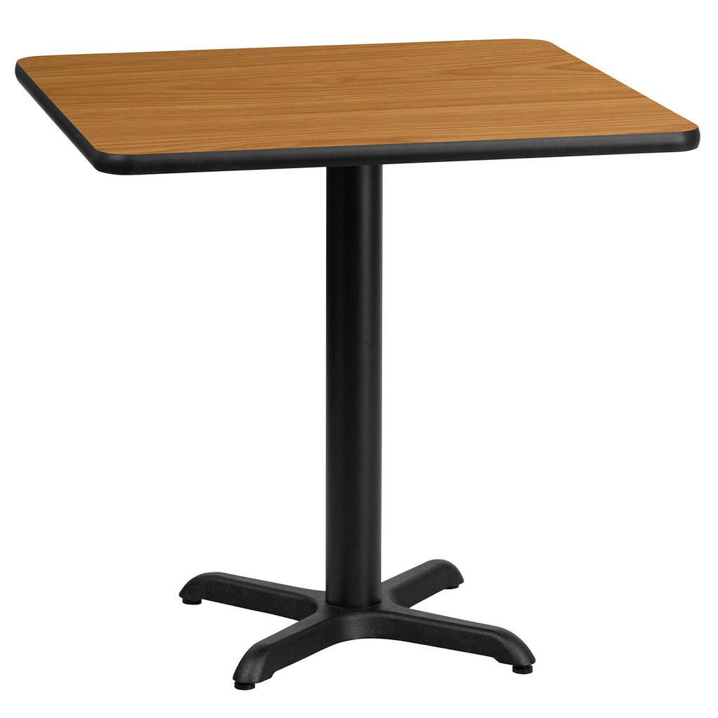 Flash Furniture Graniss 24'' Square Natural Laminate Table Top With 22'' X 22'' Table Height Base
