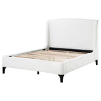 Coaster Home Furnishings Mosby Contemporary Boucle Upholstered Eastern King Size Wingback Bed Frame Platform Bed 54-Inch Headboard Snow 306020Ke
