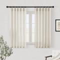 Dukiyo Natural Linen Curtains 45 Inch Length For Kitchen Bathroom Short Small Curtains 45 Inches Long Privacy Added Light Filter