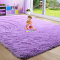 Purple Area Rug for Bedroom,4X6, Fluffy Shag Rug for Living Room, Furry Carpet for Kids Room, Shaggy Throw Rug for Nursery Roo