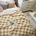 Yiruio Throw Blanket Checkered Chessboard Fluffy Fuzzy Warmer Comfort Reversible Super Soft Cozy Decor For Home Bed Couch Sofa R
