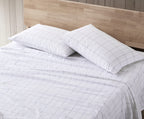 Eddie Bauer Home Sheets Cotton Percale Bedding Set, Crisp & Cool, Stylish Home Decor,4 Pcs, Queen, Northern Plaid Grey/White