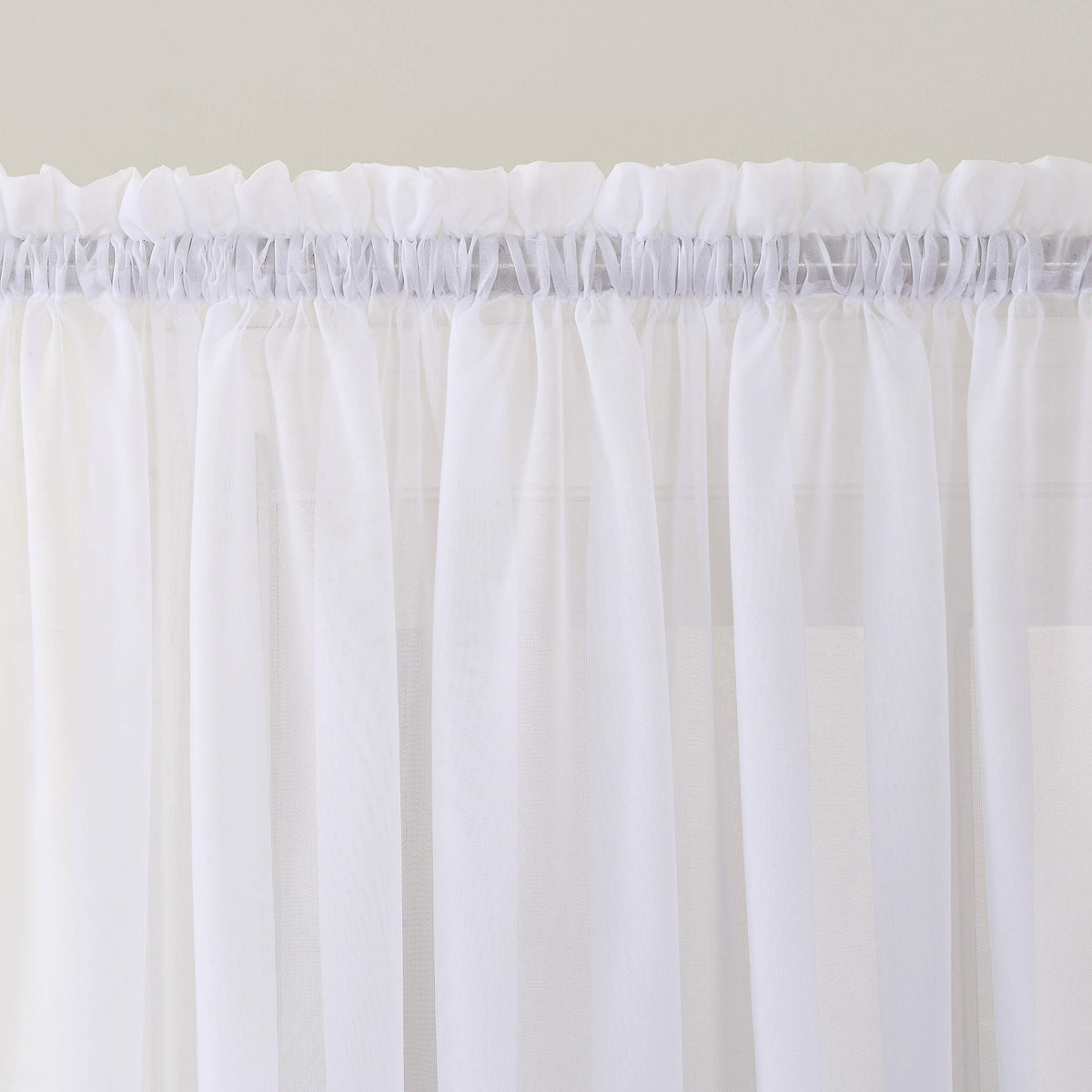 No. 918 Emily Sheer Voile Curtain Panel, 28"W x 72"L, White, Model 49474, Rod Pocket Design
