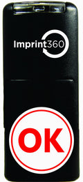 Supply360 As-Imp2003 Round Stamp Ok In Circle, Red Ink, Durable, Light Weight Self-Inking Stamp, 5/8 ' Impression Area