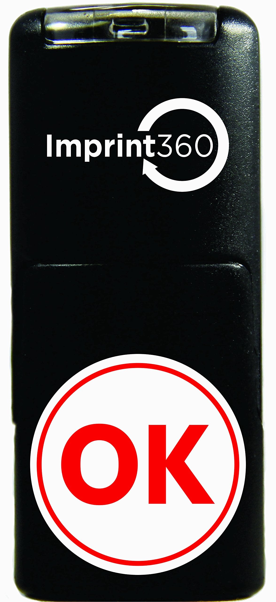 Supply360 As-Imp2003 Round Stamp Ok In Circle, Red Ink, Durable, Light Weight Self-Inking Stamp, 5/8 ' Impression Area