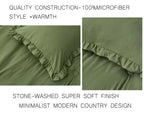 Chezmoi Collection Nora Olive Green Comforter Set Oversized King Size 3-Piece Fluffy Soft Lightweight Bedding Ruffled Edge Trim