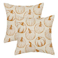 Fall Pillow Covers 18X18 Autumn Burnt Orange Pumpkins Print Decor Throw Pillows Case For Couch Thanksgiving Harvest Farmhouse In