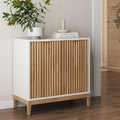 Nathan James Jasper Modern Sideboard, Kitchen Storage Cabinet with Fluted Doors, Accent Storage for Kitchen or Living Room, Whit