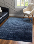 Unique Loom Del Mar Collection Area Rug - Jennifer (5 3 x 8 Rectangle, Blue/ Navy Blue)