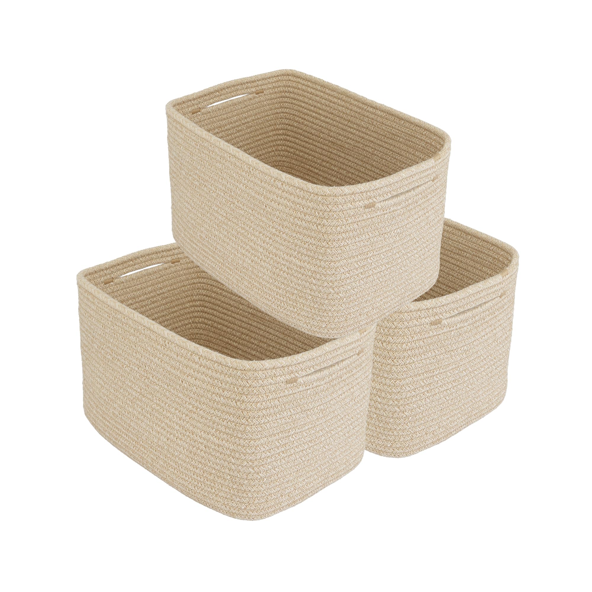 XUANGUO Rope storage Basket Bins Woven Basket for Organizing Shelves Rectangle Decorative Baskets For storage Clothes Toys Books
