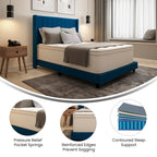 Flash Furniture Vista Hospitality Grade Commercial Mattress in a Box 14 Inch, Premium Memory Foam Hybrid Pocket Spring Mattress, Reinforced Edge Support, Full, White