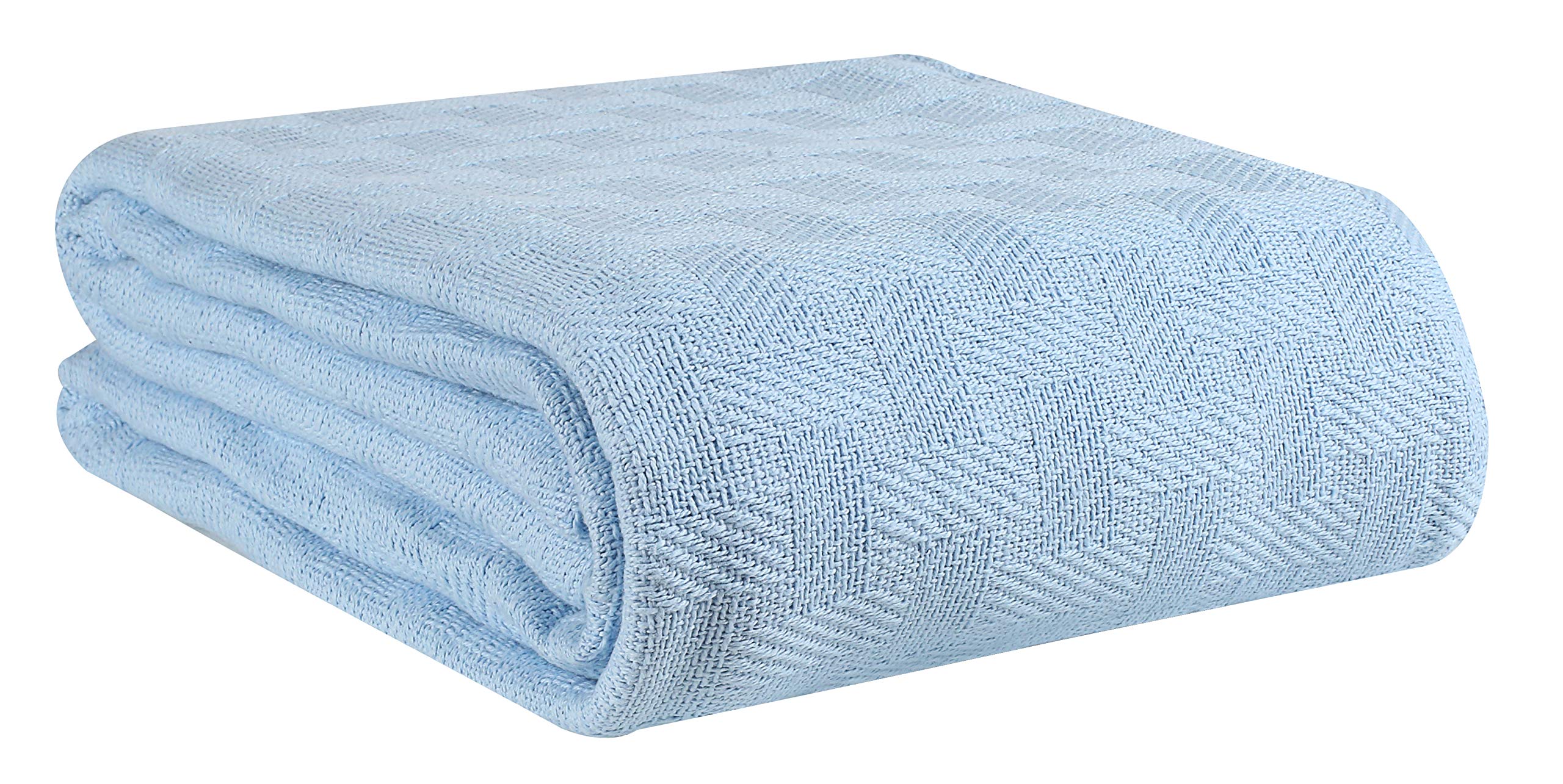 Glamburg 100% Cotton Bed Blanket, Breathable, Cotton Thermal Blankets, King Size - Perfect For Layering Any Bed For All Season -