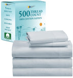 Luxury Sheets Set For Split King Adjustable Bed, Soft 100% Cotton 500 Thread Count, Snug Fit, Includes Twin-Xl Fitted Sheets, Ho