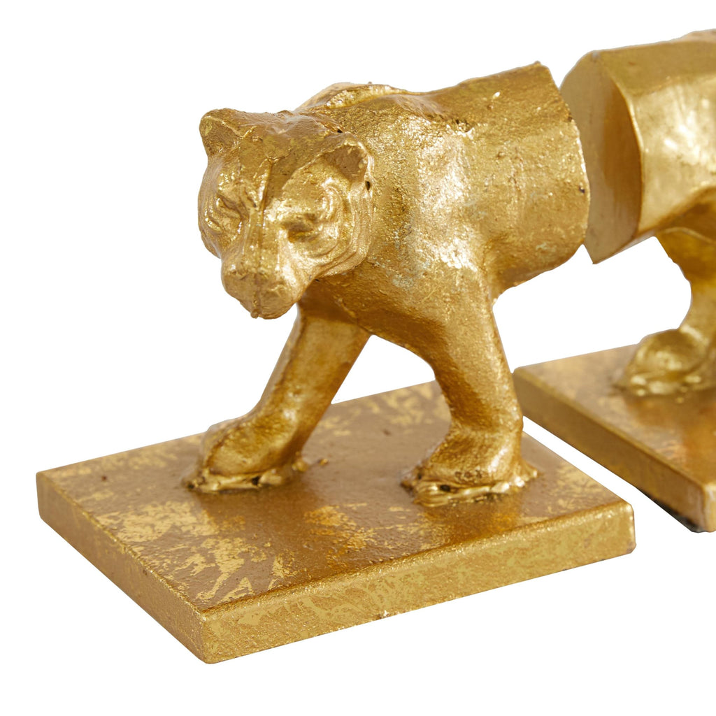 Deco 79 Glam Metal Bookends, 2 Pieces Small Size, Gold