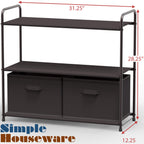 Simple Houseware 3-Tier Closet Storage With 2 Drawers, Brown