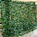 Giantex Artificial Faux Ivy Privacy Fence, 118'X59' Artificial Hedge Faux Ivy Vine Leaf Greenery Wall Screen, Decorative Trell