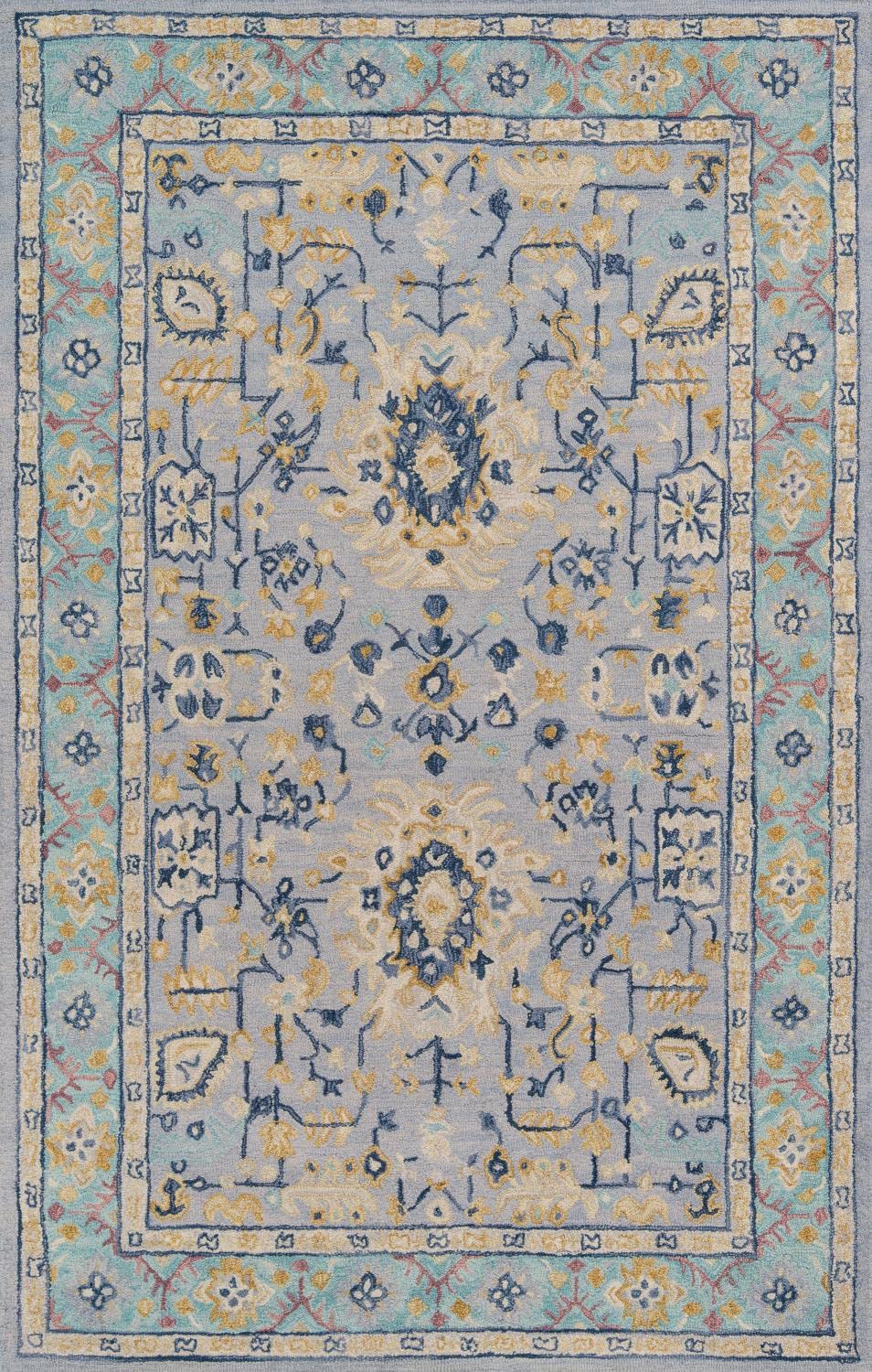 Momeni Rugs Tangier Collection Area Rug, 23 Inch  X 80 Inch , Blue