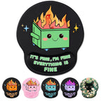 Hancynir Funny Ergonomic Mouse Pad With Wrist Support, Dumpster On Fire Cute Mouse Pads Wrist Rest For Desk, Computer Mousepad F