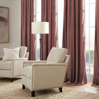 Ryb Home Dusty Pink Velvet Curtains 108 Inch, Room Darkening Window Curtains For Living Room Energy Efficient Backdrop Festival Decor For Girls Bedroom Dining Room, Wild Rose, W52 X L108 Inch, 2 Panel